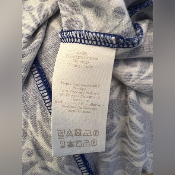 BODEN Lorna Jersey Dress Blue and White Pattern Size 6R - Picture 8 of 13